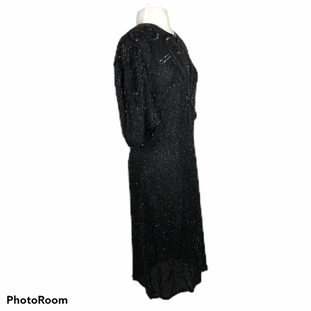 Sweelo Vintage black sequin Dress M 8-10 - Picture 3 of 8
